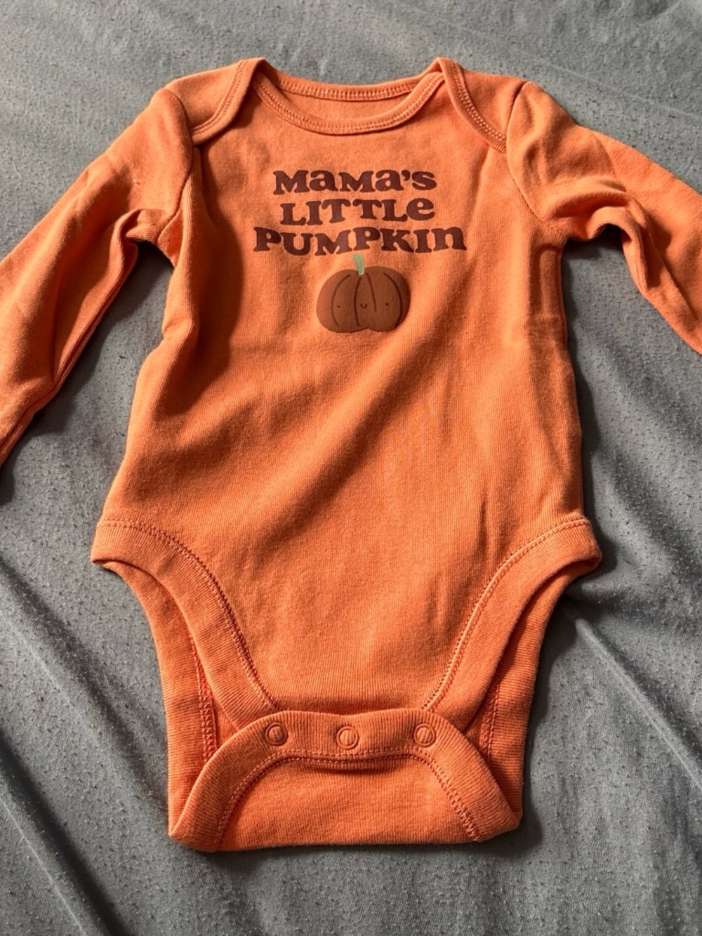 Old Navy Orange "Mama's Little Pumpkin" Long-Sleeve Bodysuit